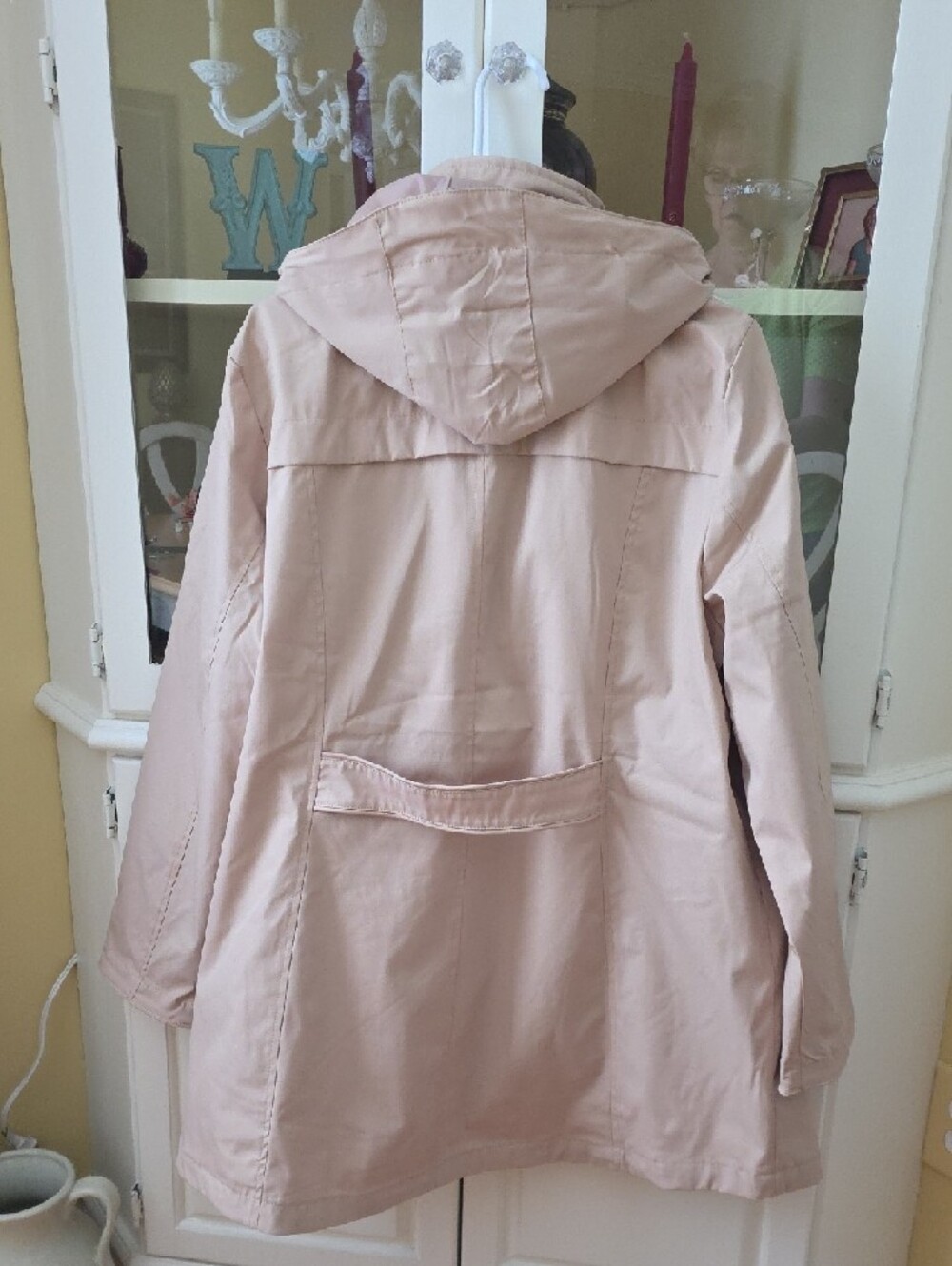 Lands' End Women's Light Beige Hooded Trench Coat - Picture 8 of 9